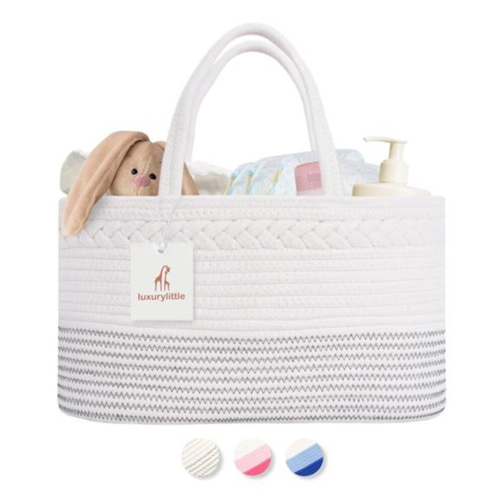 Extra Large Diaper Caddy Organizer Baby Storage Basket Nursery Organizer Cotton